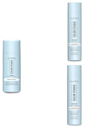 Clairol Professional Color Studio Pflege-Set für gefärbtes Haar – Haarserum zur Vorbeugung von Haarschäden & für optimierte Farbaufnahme + Color Shampoo & Haarspülung für längere Farbleuchtkraft