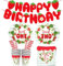 Strawberry Party Decorative Dining Plate, Girl's Strawberry Party cutlery set, 1st birthday berry decoration summer fruit party cutlery, can accommodate 20 guests (Berry red)