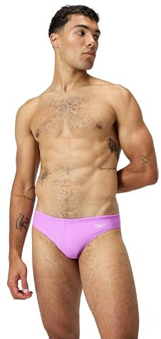 Speedo Men's Solar Brief Swimsuit, Swimwear | Summer Style | Beach Wear | 5cm Coverage, NEON VIOLET-470, 30