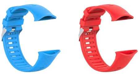 2 Stück Silikon Armband Kompatibel mit Polar Vantage V, Wasserdicht Weiche Ersatzriemen, Weiches Silikon Ersatzarmband Sportarmband für Damen Herren, A-Rot/Blau