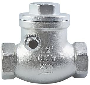 Valvola di non ritorno orizzontale con bocca in filo di acciaio inossidabile Valvola di ritegno a battente con filettatura femmina in acciaio inossidabile 304 1/2 3/4 1 1-1/4(0.25 Inch)