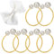 EIHI Serviettenringe Gold Serviettenschnalle mit Perlen Serviettenhalter Vintage Tischdeko für Hochzeit Party Weihnachten Geburtstag, 6 Stück