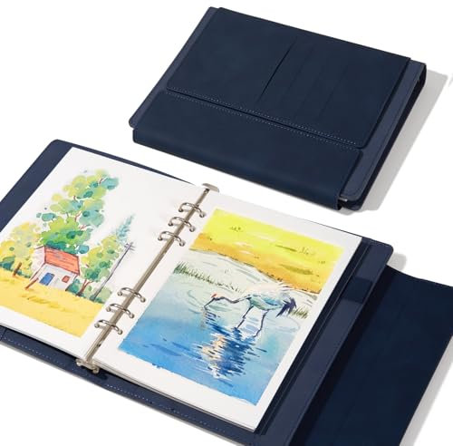 Lightwish Aquarell-Skizzenbuch, 100 % Baumwolle, säurefrei, Aquarell-Tagebuch, 300 g/m²/63,5 kg, Heißpress-Aquarellpapier für Künstler, Erwachsene, Studenten, 20 Blatt, 23,5 x 16,3 cm