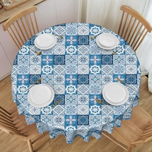 Tischdecke Abwaschbar Rund 150cm Böhmen Tischdecke Bohème-Stil Outdoor Tischdecke Fleckschutz Pflegeleicht Wasserdicht Tischtuch für Küche, Esstisch, Couchtisch, Party, Garten