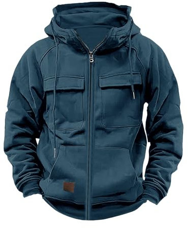 Kapuzenpullover Herren Mit Reißverschluss, Sweatjacke Herren Ohne Kapuze, Kapuzenjacke Herren Winter, Oversized Hoodie, Herren Kapuzenpullover, Biker Hoodie Herren, Essentials Hoodie Herren, Pullover