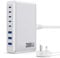 300W USB C Charger Block (GaN IV) 8-Ports Fast Charging Station Hub, 100W PD Laptop Desktop Adapter Compatible With MacBook, DELL, iPhone 16/15, Android - White