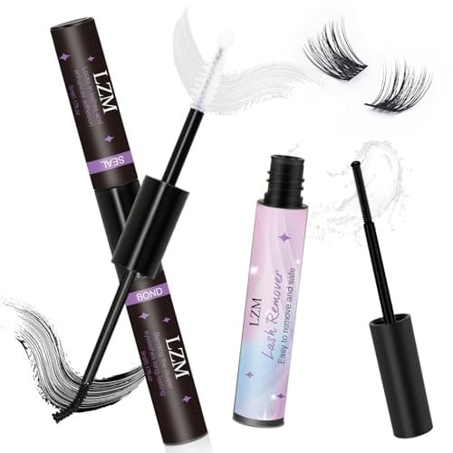 LZM Wimpernkleber Bond und Seal, Wimpern Extensions Kleber für DIY Wimpernverlängerung, Super Strong Hold, Wasserdicht, Wimpern Entferner für Extensions Dissolve
