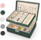 Eucomir Schmuckkästchen für Damen,Große Schmuckaufbewahrung 2-Schichtige Reise Schmuckschatulle PU-Leder Schmucketui für Ringe,Armbänder,Ohrringe,Halsketten,Grün