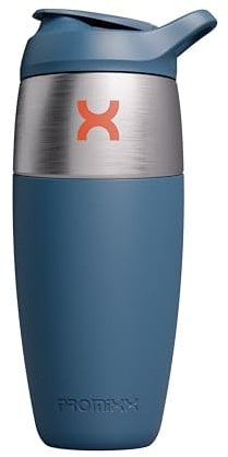 Promixx Pursuit Shaker Bottle - Single-Wall Stainless-Steel Protein Shaker Bottle, Super Smooth Shakes, 950ml, Midnight Blue