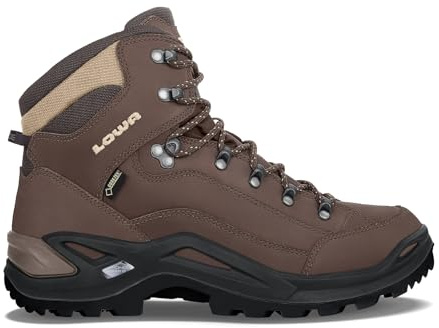 LOWA Renegade GTX Mid wasserdichte und komfortable Herren Wanderschuhe mit Goretex Membrane und Vibramsohle