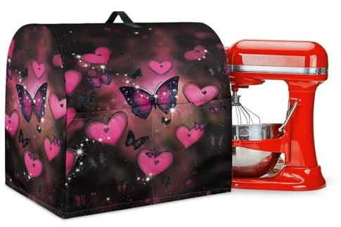 LACIYISON Butterfly Star Print Stand Mixer Cover Compatible with 4.5-5 Quart Kitchen Aid Mixer Washable Kitchen Small Appliance Dustproof Covers with Handle and Pocket, S