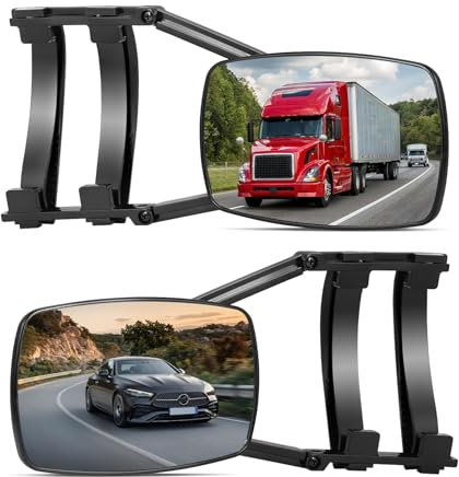 Gxpjycfob Rétroviseur de remorque de voiture 2 pièces, rétroviseur de caravane avec rétroviseur pour caravane, caméra et véhicule tout-terrain, rétroviseur extérieur pour caravane