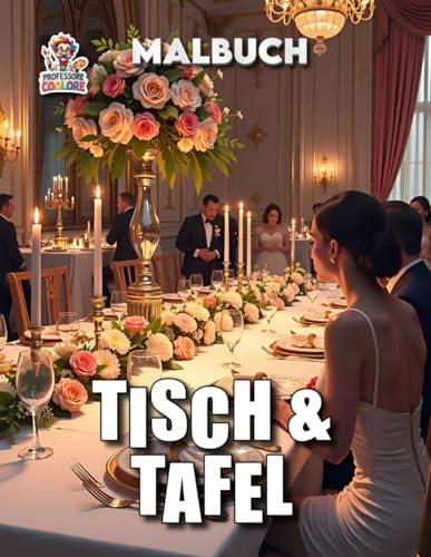 Tisch & Tafel Malbuch: 50 liebevoll gestaltete Seiten voller gedeckter Tische (Professore Coolore Mal- und Unterhaltungsbücher)