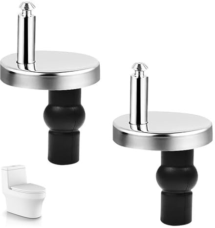 2 Pack Quick Release Toilet Seat Fixings, Universal Toilet Seat Hinges Fittings Replacement Soft Close with Expanding Rubber Screws, Nuts, Bolts, & Washers for WC Toilet Blind Holes, Easy Installation