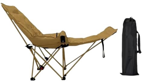 MotiveTech Chaise de camping pliable avec sac de transport, repose-pieds amovible, kaki
