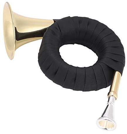 Mumusuki Pocket Brass BB Jagd Horn Französisch Hälger Mini Professionelle Messingjagd Horn mit Samtbeutel und Sauberes Tuch für Musikliebhaber und Lernende