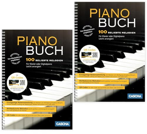 Piano Buch: 100 beliebte Melodien | Für Klavier oder Digitalpiano |Doppelpack|HH1045| 9783866264403 | Pianobleistifte
