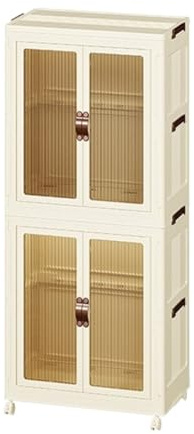 GTOULHH Kleiderschränke Stabil Zusammenklappbare Aufbewahrungsbehälter Mit Deckel, Rollen, Schrank-Organizer, Stapelbare Box, Kunststoff-Kleiderschrank Faltschrank