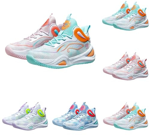 Generisch Basketballschuhe Kinder Unisex Sportschuhe Jungen Leicht Turnschuhe Anti-Rutsch Mädchen Laufschuhe High Top Basketball Schuhe Unisex Outdoor Gym Walkingschuhe