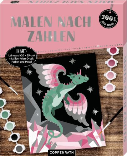 Malen nach Zahlen: Drache: Malen nach Zahlen mit Silberfolie für kreative Kinder. Ideal ab 8 Jahren. (100% selbst gemacht)