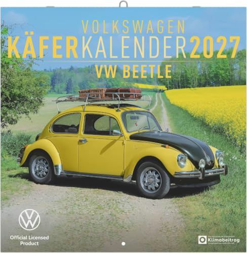 VW Käferkalender 2027: Wandkalender 30x30 cm (30x60 cm geöffnet) mit 12 Fotografien ikonischer VW Käfer-Modelle und Notizkalendarium