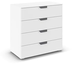 Rauch Möbel ADITIO, Kommode, Farbe Weiß, Breite 80 cm | Sideboard im modernen Look, 4 Schubladen, Soft-Close-Funktion, für Schlafzimmer, Gästezimmer, Wohnzimmer, Garderobe, Flur