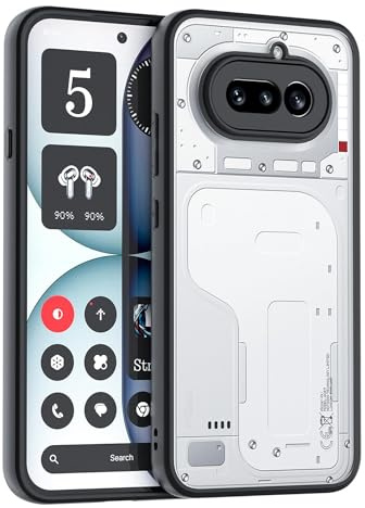 Wigento Stoßfeste Hülle für Nothing Phone 4a, TPU und Kunststoff, Linsenschutz, verstärkte Ecken, präzise Aussparungen Handyhülle (Schwarz)