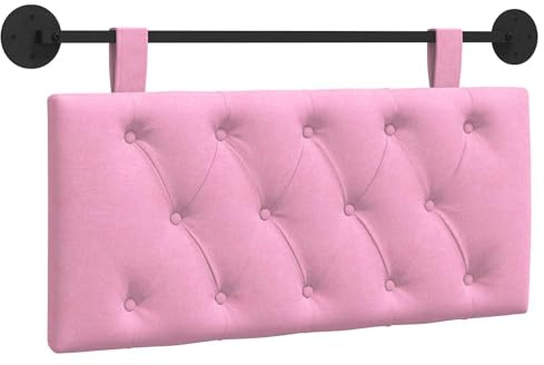vidaXL Hängendes Kopfteil Rosa Stoff, Moderner Schlafzimmerkopf, rechteckiges Polster, Cozier Rückenlehne, minimalistische Deko, platzsparend