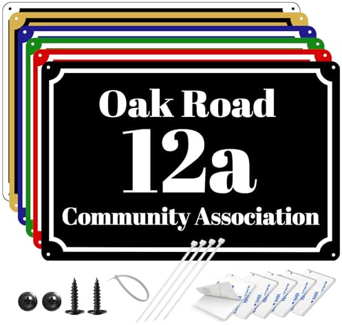 Customisable House Number Sign for Outside, Metal Address Plaque, ALUMINIUM House Name,Door Number Plaques for Wall,Multiple Colours and Sizes, with Screws, Zip Ties and Double-Sided Foam Tape,
