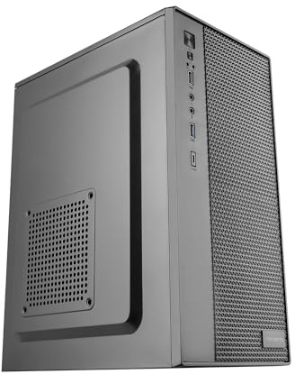 Tacens Anima AC7500, Caja PC MicroATX y Mini-ITX, Fuente de Alimentación 500W Integrada, Panel Frontal Geométrico 3D, Minitorre con Conectividad Frontal USB-C + USB 3.0 + USB 2.0 + HD Audio, Negro