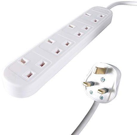 Connekt Gear 10m Male Mains Power PDU 4 Gang UK Socket Extension Block
