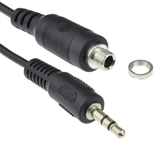 kenable 3.5mm Stereo Panel Mount Socket to 3.5mm Jack Plug Cable Lead 1m