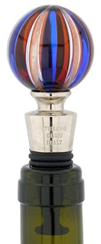 Bouchon de bouteille en verre de Murano - Blue Swirls