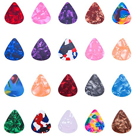 I-MART Stylish Colorful Celluloid Guitar Picks Plectrums for Guitar Bass Ukulele 0.46mm (Pack of 100 - Assorted Colors)