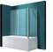 Mai&Mai Pare-Baignoire Transparent 70x120x140cm 3 Volets Paroi de Douche pour Baignoire en Verre ESG avec Revêtement NANO Easy Clean C113R