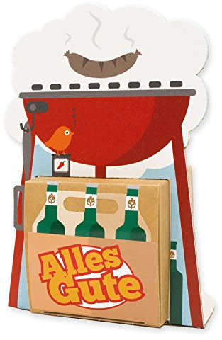 itenga Geldgeschenk oder Gastgeschenk Verpackung BBQ Kugelgrill aus Karton 15x10cm