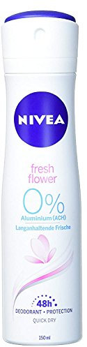 NIVEA Fresh Natural Deo Spray im 6er Pack (6x 150 ml), Deo ohne Aluminium mit frischem Blumenduft, Deodorant mit 48h Schutz pflegt die Haut