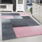 SIMPEX Kurzflor Teppich, Kariert Design, Teppich Rosa, 200 x 290 cm, Teppich modernen Stil, Teppich Wohnzimmer