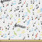 ABAKUHAUS Musik Gewebe als Meterware, Künstlerische Vibes Noten Beat, Schön Gewebten Stoff für Polster und Wohnaccessoires, 1M (148x100cm), Weiß Mehrfarbig