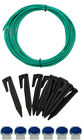 Reparaturset für Begrenzungskabel (5 m Begrenzungskabel, 6 Kabelverbinder, 10 Haken) für MR 1000 Blackline und Grizzly Mähroboter MR 400 Blackline