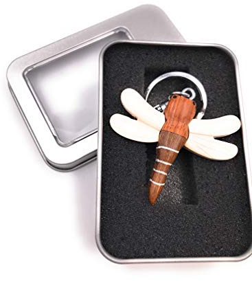 Onwomania - -Libelle Insekt Tier Schlüsselanhänger inkl. Geschenkbox - Glücksbringer Geschenk z.B. für den besten Freund, die beste Freundin, Mama - Für Männer, Frauen & Kinder