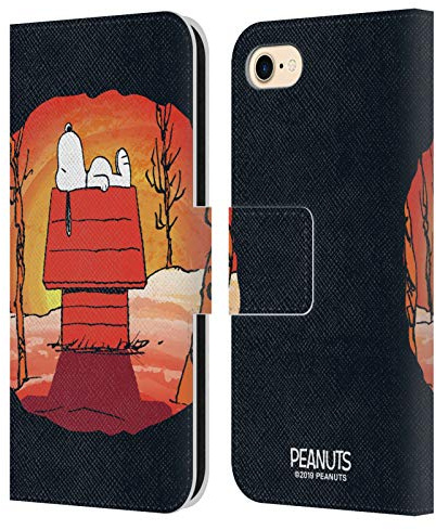 Head Case Designs Offizielle Peanuts Snoopy Spooktacular Leder Brieftaschen Handyhülle Hülle Huelle kompatibel mit Apple iPhone 7/8 / SE 2020 & 2022