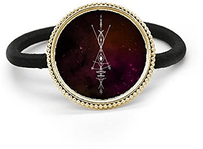 Haarreif mit Alien-Muster, geometrisches Universum, silberfarbenes Metall und Gummiband