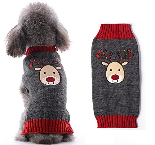 HRTTSY Weihnachten Hundepullover, Winter Warmer Hund Katze Pullover Kleidung Haustier Mantel Kostüm Welpenpullover Pullover Bekleidung für kleine mittelgroße Hunde Großer Hund Haustierpullover
