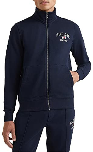 Tommy Hilfiger Herren MODERN Varisty Zip Through MW0MW28172 Schwere Jacken mit durchgehendem Reißverschluss, Blau (Desert Sky), XS