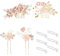 4 diadème de mariée rose ensemble avec 6 pinces à cheveux blanches accessoires de mariage pince à cheveux de mariée peigne fleur pince à cheveux bijoux