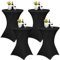 4er-Set Stretch Stehtisch Husse für Bistrotisch Ø 80-85 cm Elegante ,Verstärkung im Fußbereich,40°C Maschinenwäsche ，Stretch-Husse Schwarz Hussen für Stehtische und Bistrotische(80×110cm,Schwarz)