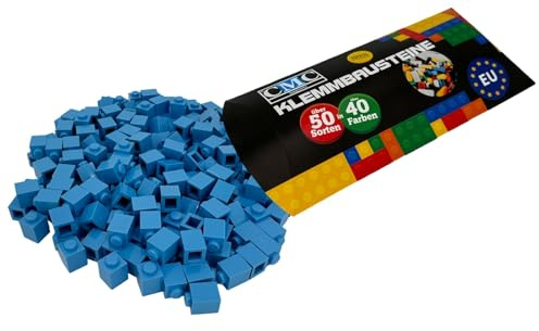 CMC imports 200 Klemmbausteine Briks Bausteine 1x1 Noppen Kompatibel freie Auswahl 34 Farben (Licht - Blau / 890)