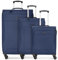 Franky Melbourne 3.0 Koffer Set 3-Teilig | Weichschalen Trolleyset mit 4 Rollen, arretierbarer Griff, Dehnfalte, Hemdenfach und Zahlenschloss | 34L / 56L / 90L