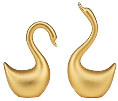HASMI Schreibtisch deko 2 stücke Messing Swan Tischplatte Dekorationen, Wohnkultur Ornamente, kleine Messingskulptur Dekorationen, edel und elegant Decoración del hogar